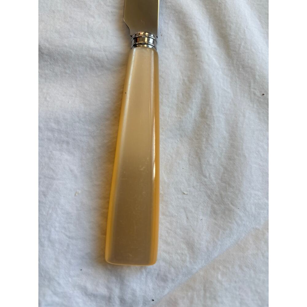 NEW Sabre Paris Icône Caramel Dinner Knife 18/10 Stainless Acrylic - Picture 2 of 3